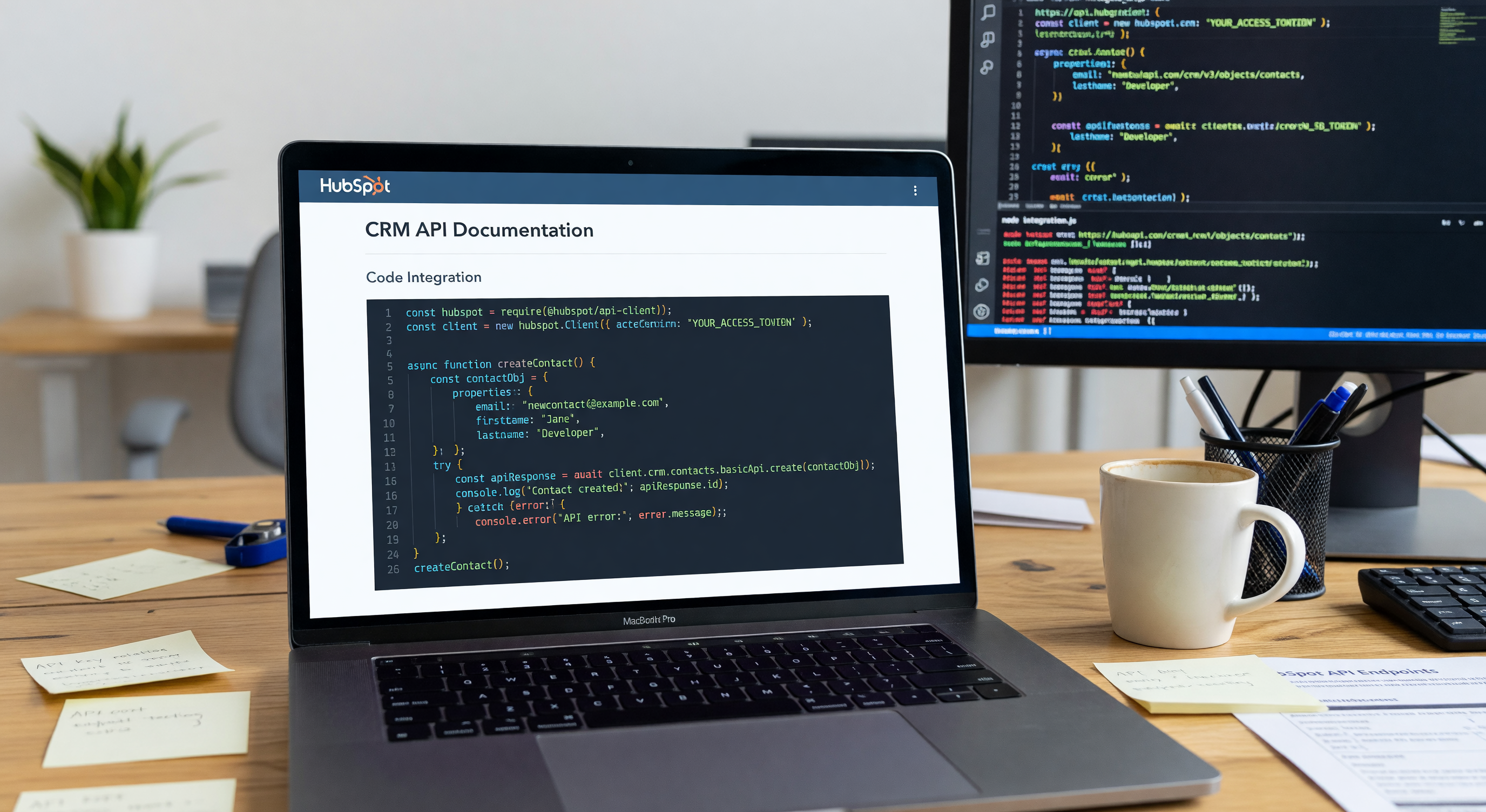 HubSpot API integration code in developer environment