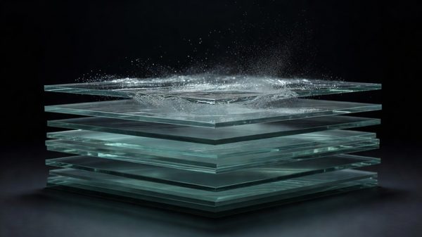 Abstract concept art of a layered data pipeline with one layer fading out